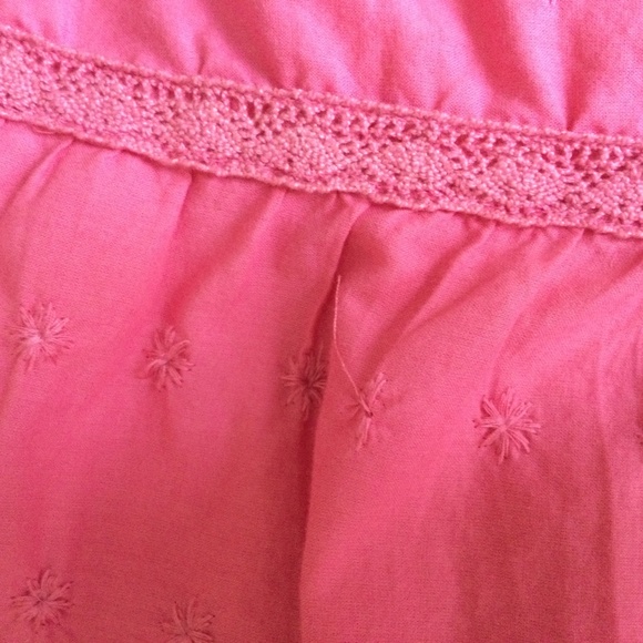 GAP Y2K Tiered Eyelet Embroidered Peasant Skirt Pink - Sz Medium - Picture 11 of 13